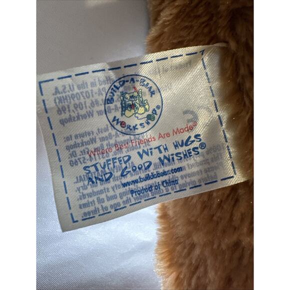 Build-A-Bear floppy eared dog brown with white circle on eye and pink tongue - Picture 6 of 7